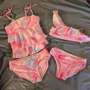 Justice Pink Ruffled Bikini Set